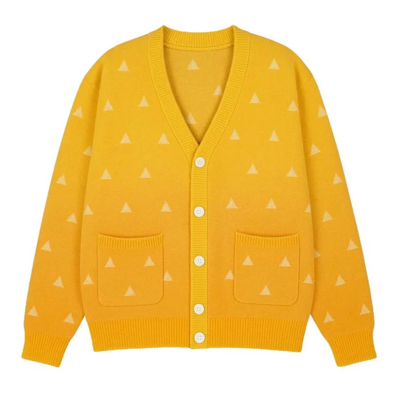 Demon Slayer аниме Камадо Танджиро косплей костюм унисекс вязаный свитер теплый кардиган свитер с v-образным вырезом куртка костюм на Хэллоуин