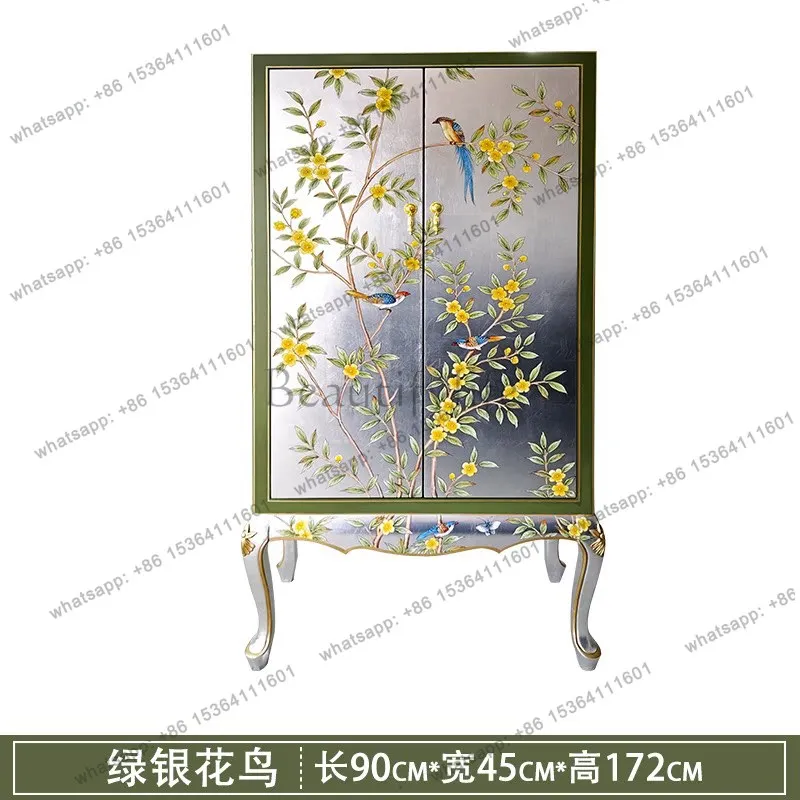 LD European light luxury decorative solid wood wardrobe hand-painted storage partition cabinet
