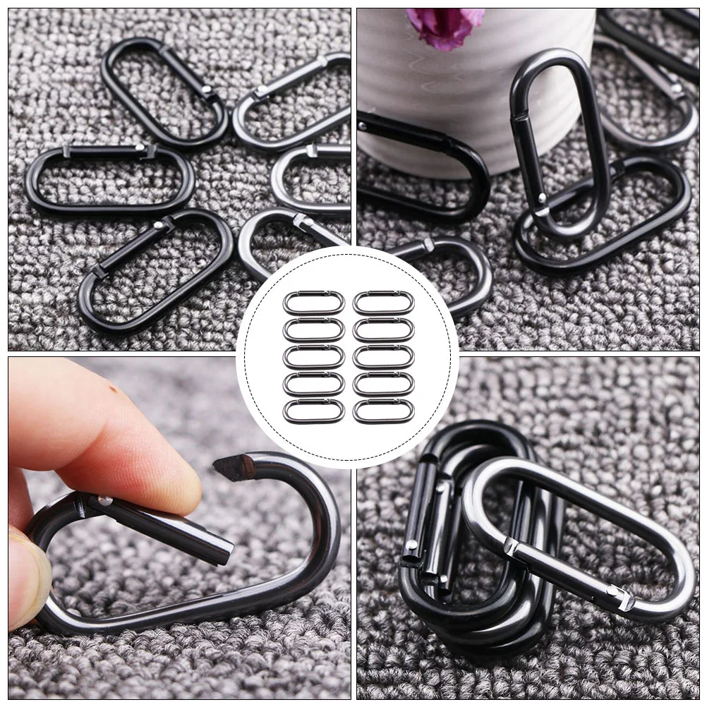 10 Pcs Kettle Hook Clip Buckles Oval Type Small Hanging Oval-type Carabiners Water