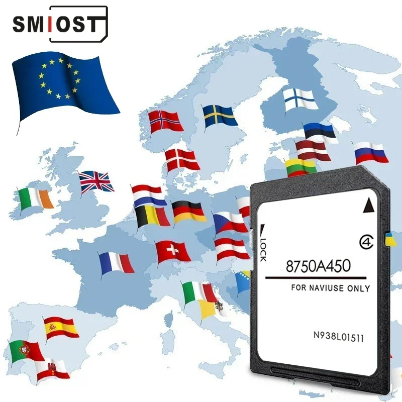 

SMIOST for L200 Pajero Outlander Car Memory Card GPS for Mitsubishi 8750A450 MMCS Navigation 16GB Europe Maps Update Data 2021