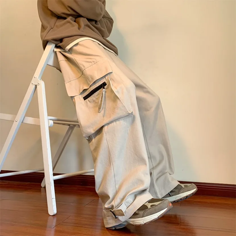 

Мужские повседневные рабочие брюки American Sle High Street, свободные прямые брюки, модные брендовые длинные брюки на весну и осень