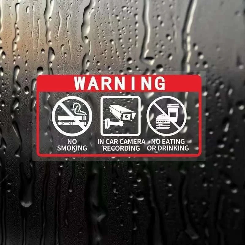 5/10Pcs/pack Warning 24Hour Sticker Sign Video Security Car's No Smoking No Eating Waterproof Surveillance For Home Store School
