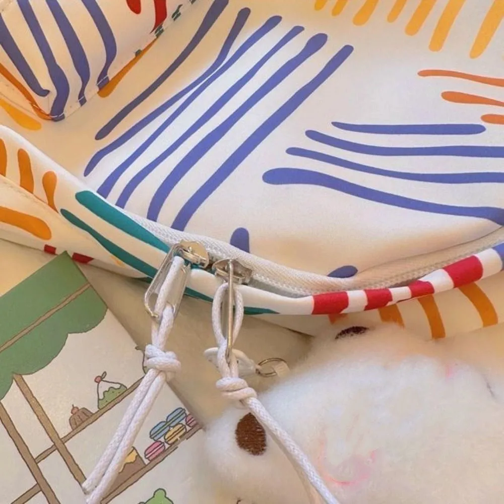 Stripe Laptop School Bag Large Capacity Oxford College Stripe Backpack Korean Style Waterproof Ins Shoulder Bag Teenagers