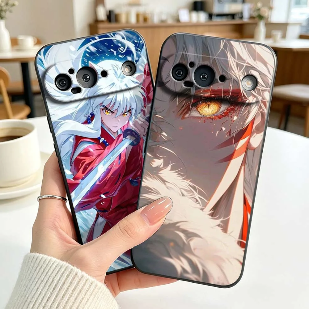 Coque de téléphone Anime I-Inuyasha, étui en Silicone souple noir pour Google Pixel 6 6A 7 7A 8 8A 9 10 10A Pro XL 2024 5G