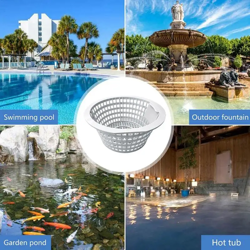 UV-Resistente Outdoor Pool Filter Basket, chão Skimmer Bucket, Resina Estrutura, Estrutura de malha densa, de alta capacidade