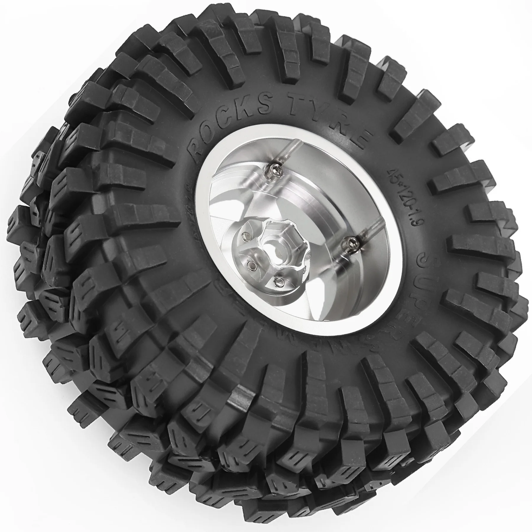 4PCS RC Aluminum 1.9 Beadlock Wheel Rims Tires  for 1/10 TRX4 TRX6 SCX10 SCX10 II 90046 SCX10 III AXI03007 Gen7/8 D90 VS4-10