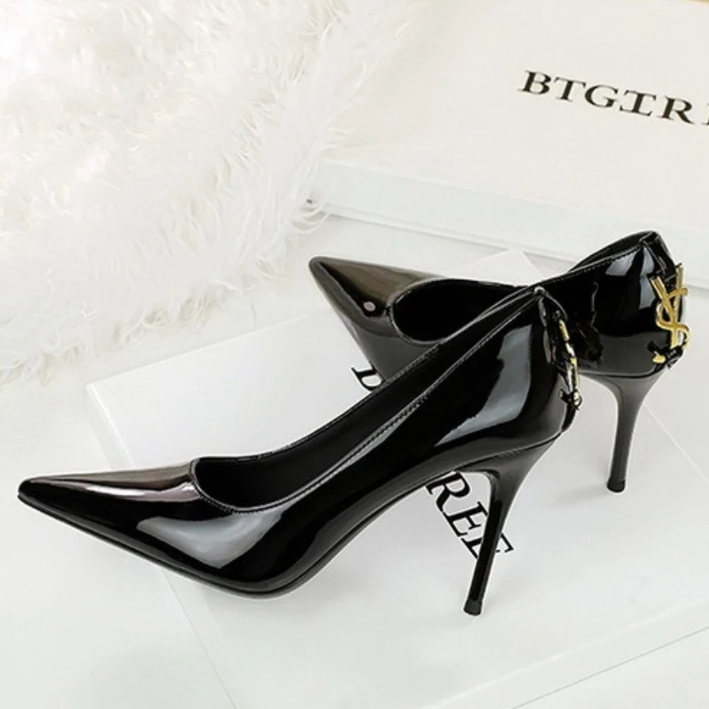 BIGTREE Shoes Metal Buckle Decoration Women Pumps Stiletto Heels 8 Cm 10 Cm High Heels Luxury Banquet Shoes Sexy Party Shoes view 5