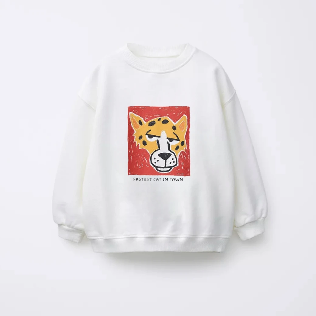 Schwarzes Sweatshirt für Kinder, Herbstkleidung, langärmelige Oberteile, Oberbekleidung, neues Design, niedliche bedruckte Kapuzenpullover, Freizeit-Sportbekleidung für Kleinkinder – Detail 9
