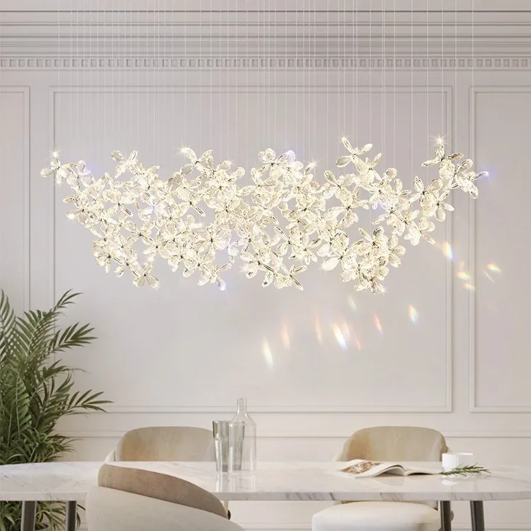 Modern Luxury Crystal Chandelier Large Home Design Flower Shaped Crystal Decorative Lighting Fixture For Restaurant Barl