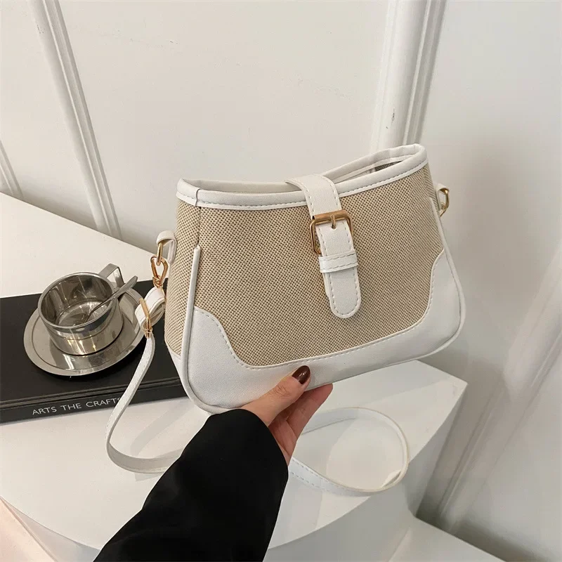 

Woven fashion shoulder messenger bag versatile ins small square bag