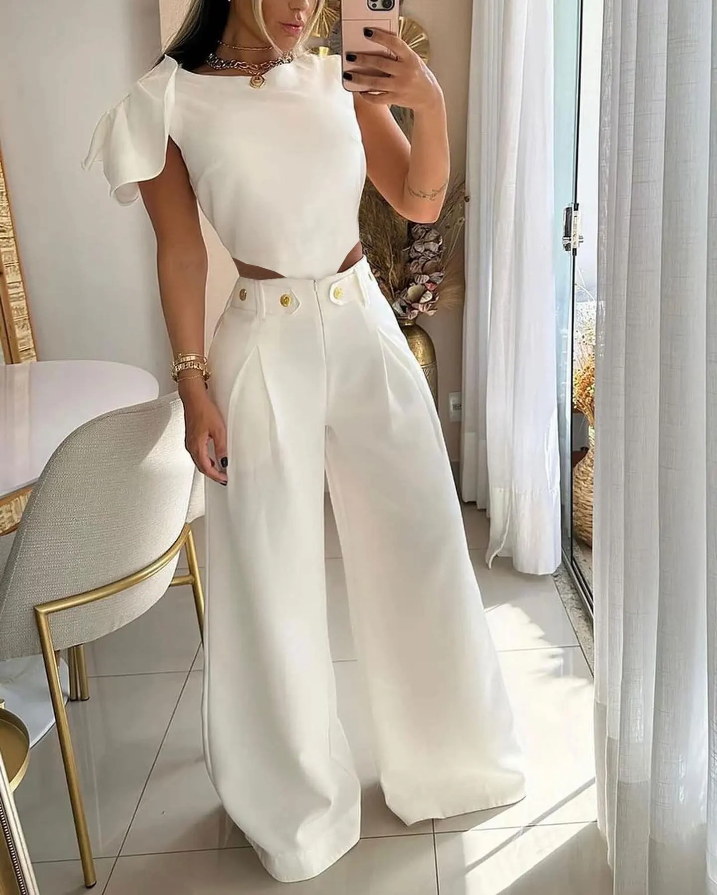 Sexy Waistless Pants Set Women One Piece Pants 2024 Style Solid Color Overalls High Street Female Clothing