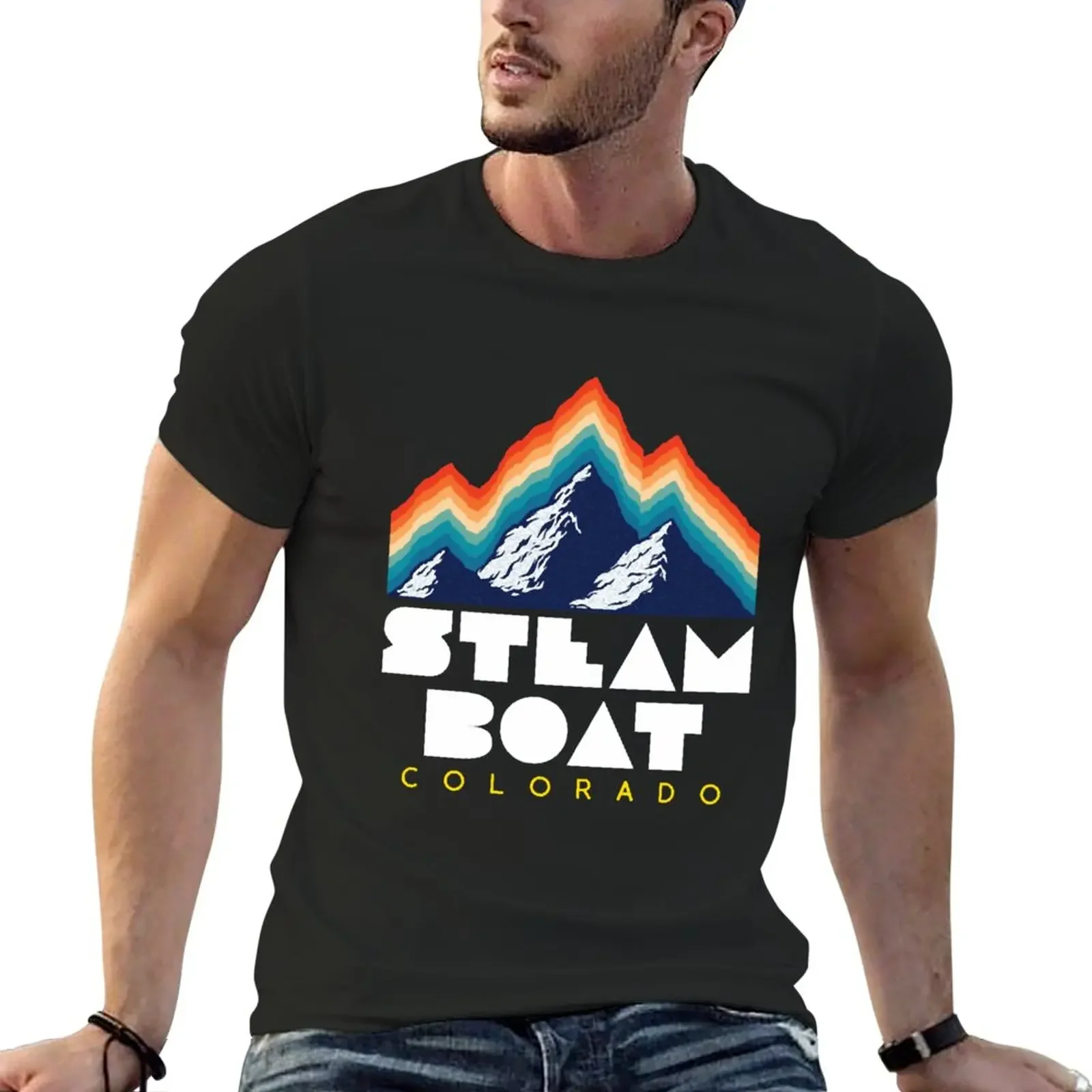 Steamboat, Coloradousa Ski Resort 1980S Retro T-Shirt blacks shirts graphic tees Men's t-shirts