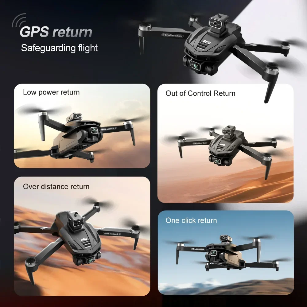 V168 PRO GPS 전문 8K HD 카메라 드론, FPV 5G 와이파이 브러시리스 모터, 접이식 RC 쿼드콥터, 장애물 회피 드론