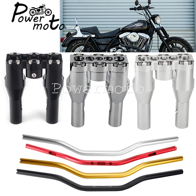 

Motorcycle 1inch Handlebar Riser Kit 6" Rise Forbidden Handle Bars for Harley Softail Dyna Touring Sportster Street bob models