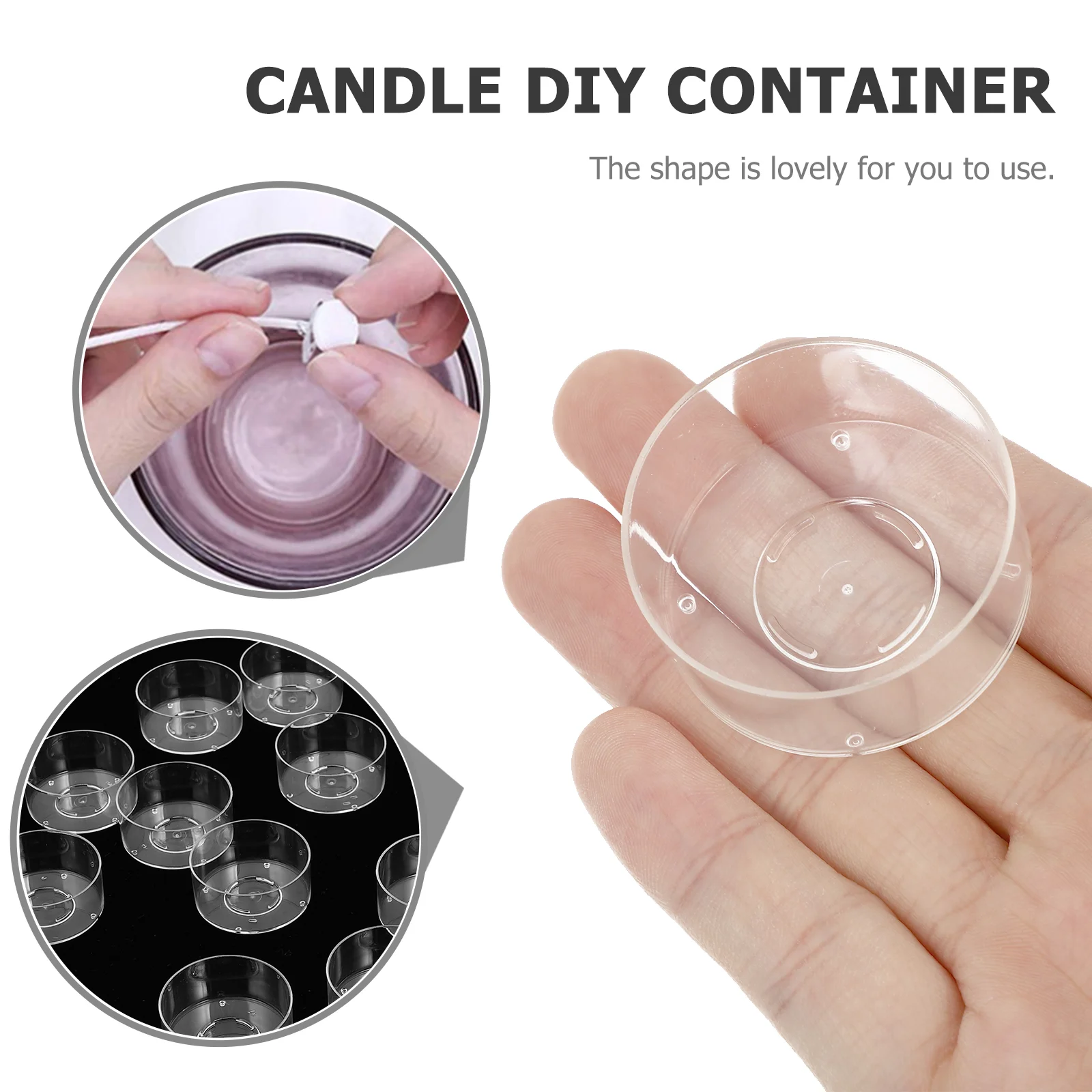 20 Pcs Tealight Setting Box Wick Frosted Jars with Lids Plastic Holder DIY Mold