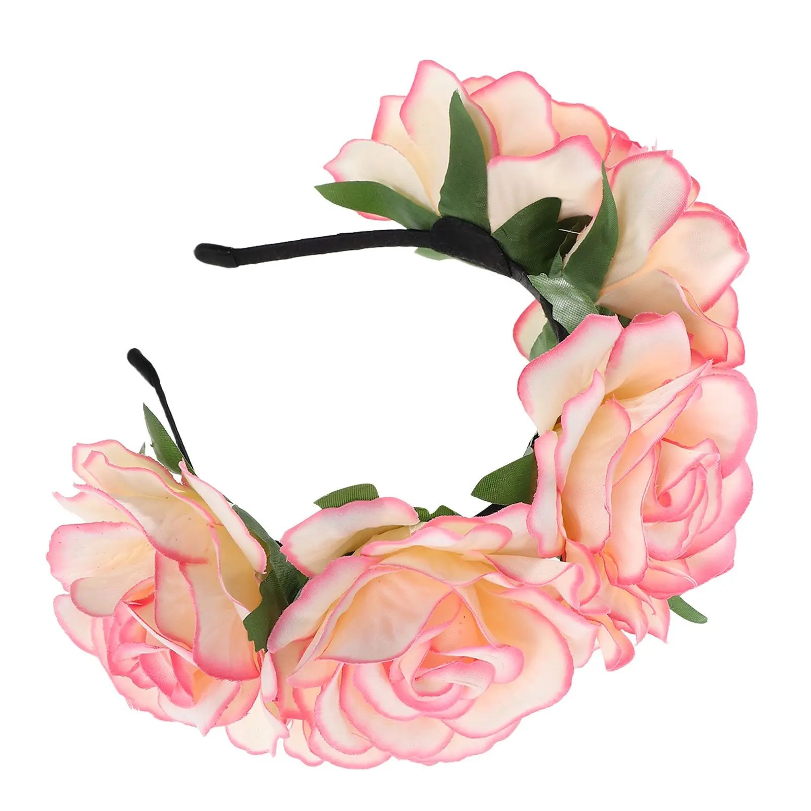 

Simulated Rose Hairband Floral Crown Headband for Women Girls Wedding Accessories Wreath Non Fading Lightweight Comfortable
