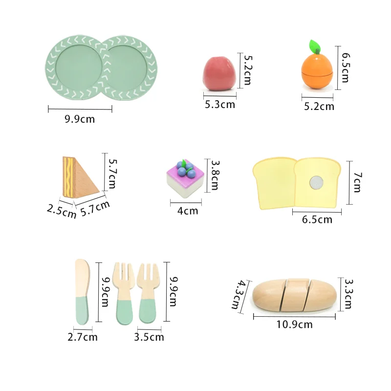 مجموعة ألعاب الأطفال لمحاكاة الأطفال ، والتعليم المبكر ، والألعاب التعليمية ، وألعاب لعب الأدوار ، والغذاء المحاكاة الخشبية #6