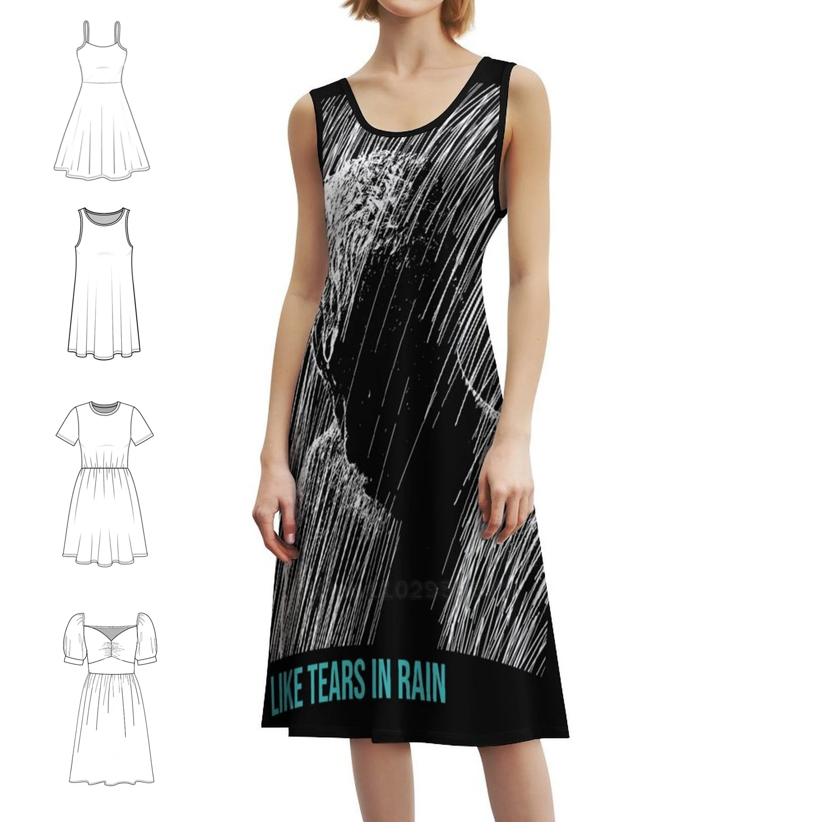 

Платье Like Tears In Rain с цветочным принтом для женщин, весна-лето, повседневное платье для вечеринки Bladerunner Blade Runner Tears Rain Roy