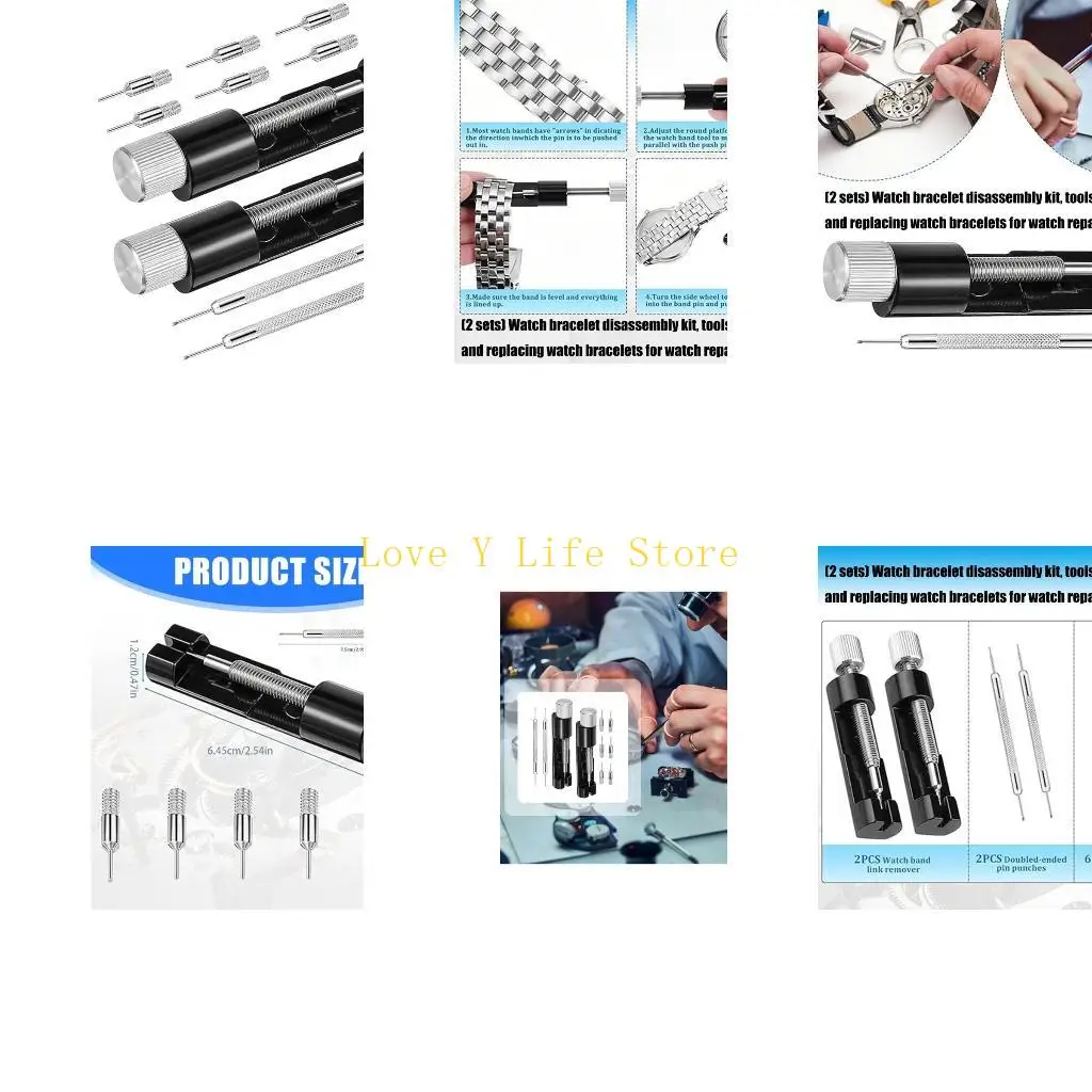

L74C Watch Repair Tool Set Watch Link Band Slit Strap Bracelet Chain Pin Removers