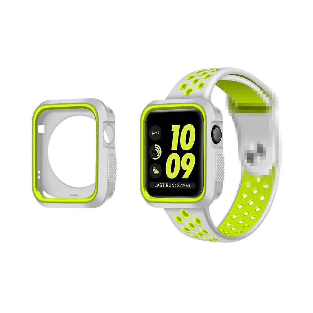 + สำหรับ Apple IWatch Ultra 49มม.45มม.41มม.44มม.40มม.อุปกรณ์เสริมคู่สี SiliconeProtector IWatch Series 8