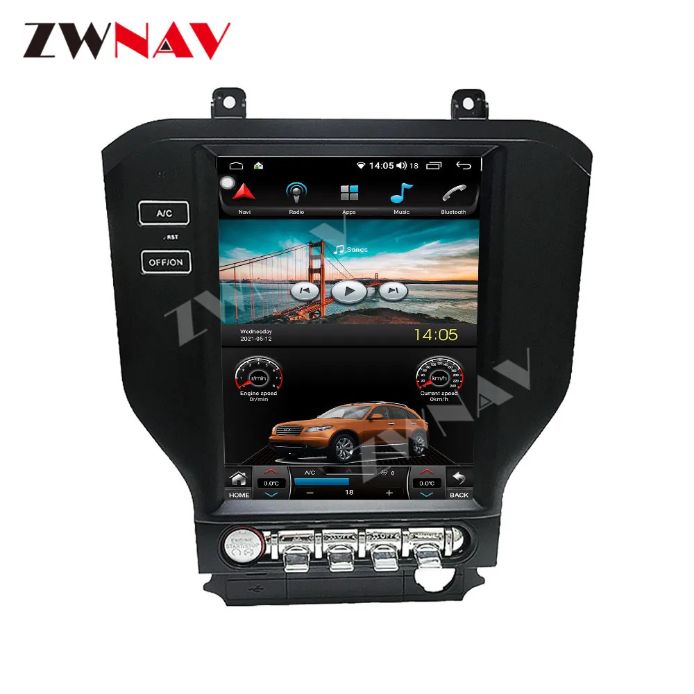 

Новый дизайн 15,8-дюймового дисплея HD с сенсорным экраном для Ford Mustang Android 13, автомобильная GPS-навигация, 4G WIFI FM AM Carplay, головное устройство Auto