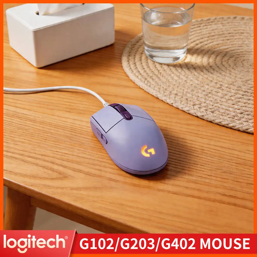Logitech G203 Wired Mouse for Gaming 200-8000 DPI LIGHTSYNC RGB 6 Buttons 1ms Response 2.1m Cable 85g Stable