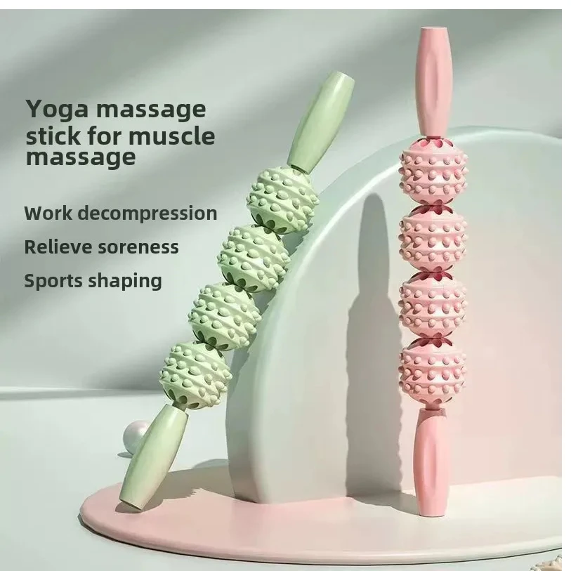

Massage Stick Roller Calf Muscle Massage Roller Cervical Neck Shoulder Back Muscle Relaxer Yoga Wolf Teeth Stick