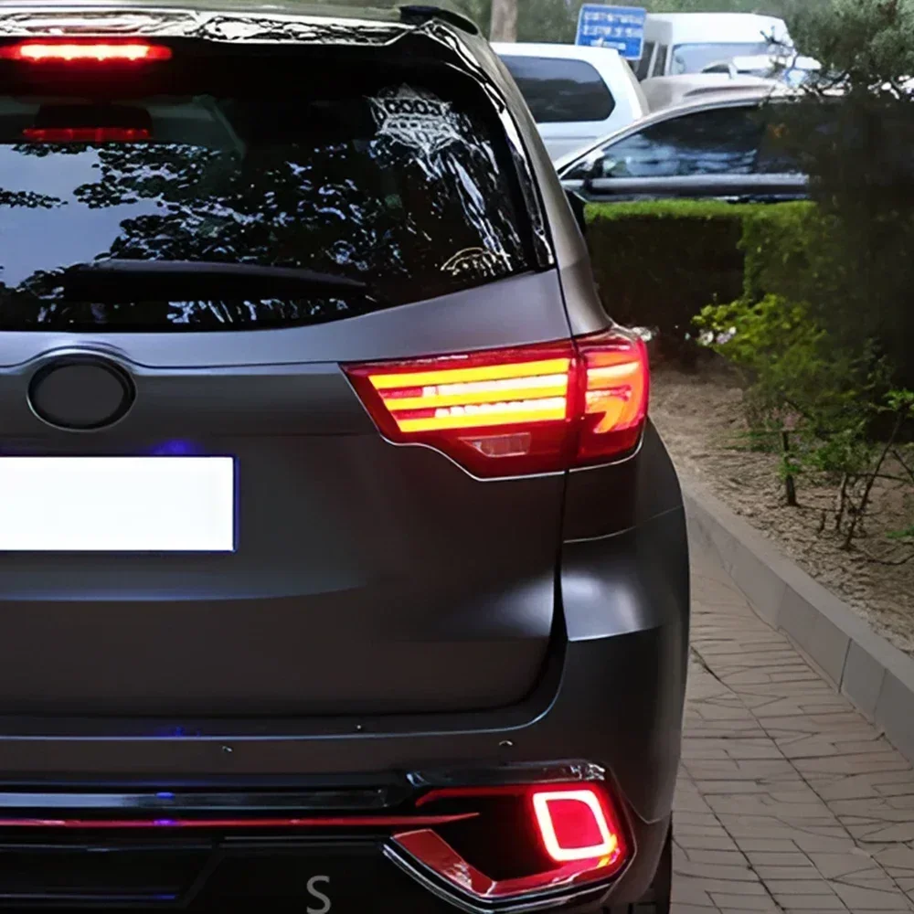 

Авто задние фонари для Toyota Highlander 2015-2021, светодиодные задние фонари автомобиля в сборе, обновление Lexus Style, аксессуары для динамического поворота
