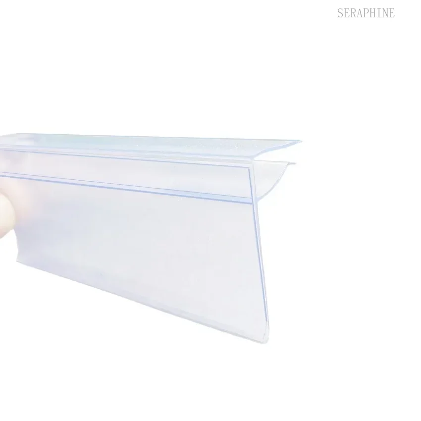 100pcs Short Plastic Label Display Clip Holder Price Tag List Card Data Strip for Supermarket Glass Board Shelf