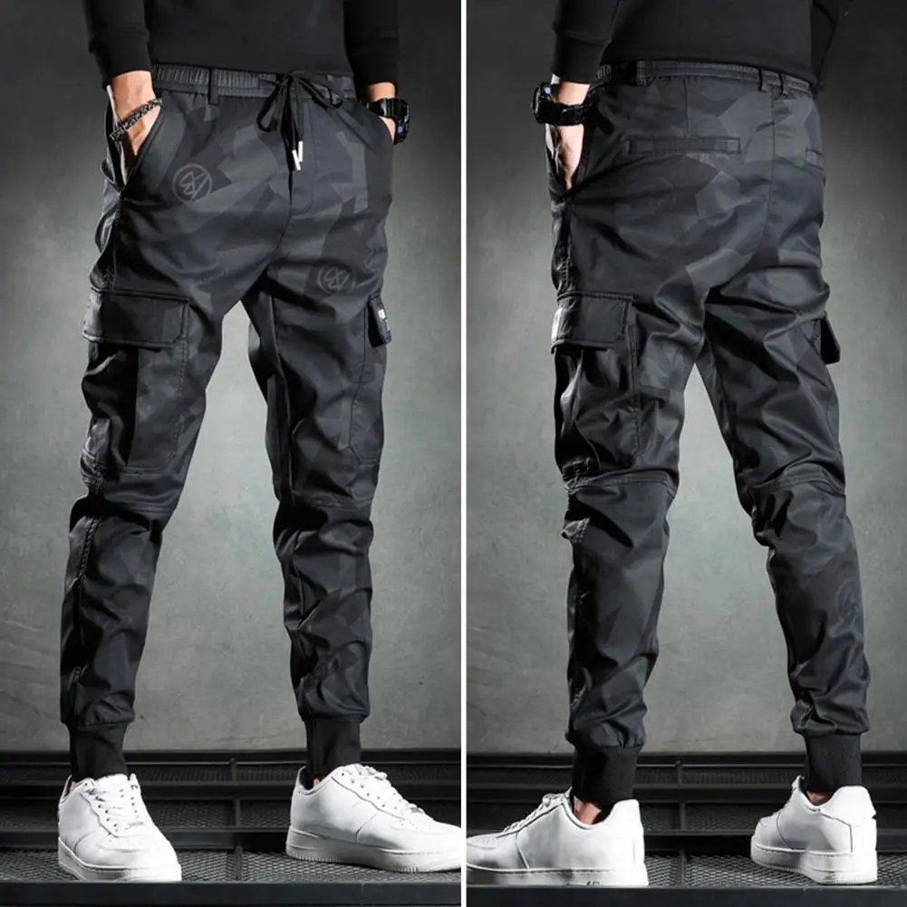 2024 Cargo Pants Men Street Clothing Casual Trousers Camo Jogging Pants Pants Men's Strap Pant for Daily Wear