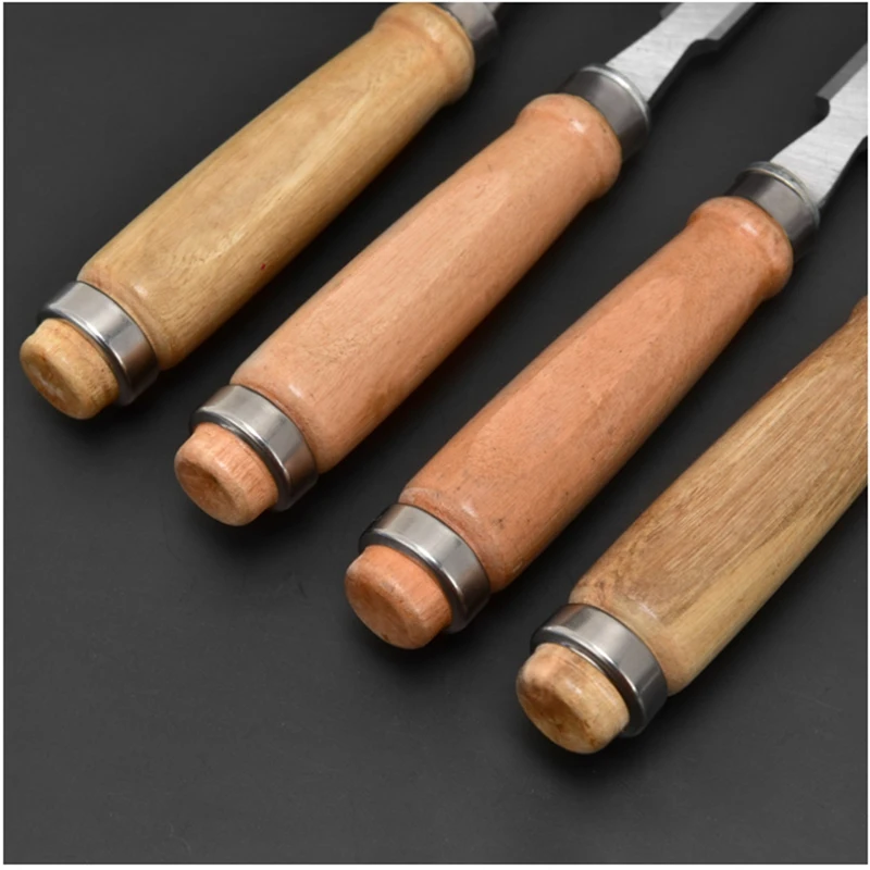 مجموعة إزميل خشبية مكونة من 4 قطع من DIDI لأعمال النجارة، أزاميل من الفولاذ الفاناديوم الكروم مع غطاء، مقبض عالي التأثير من خشب الزان