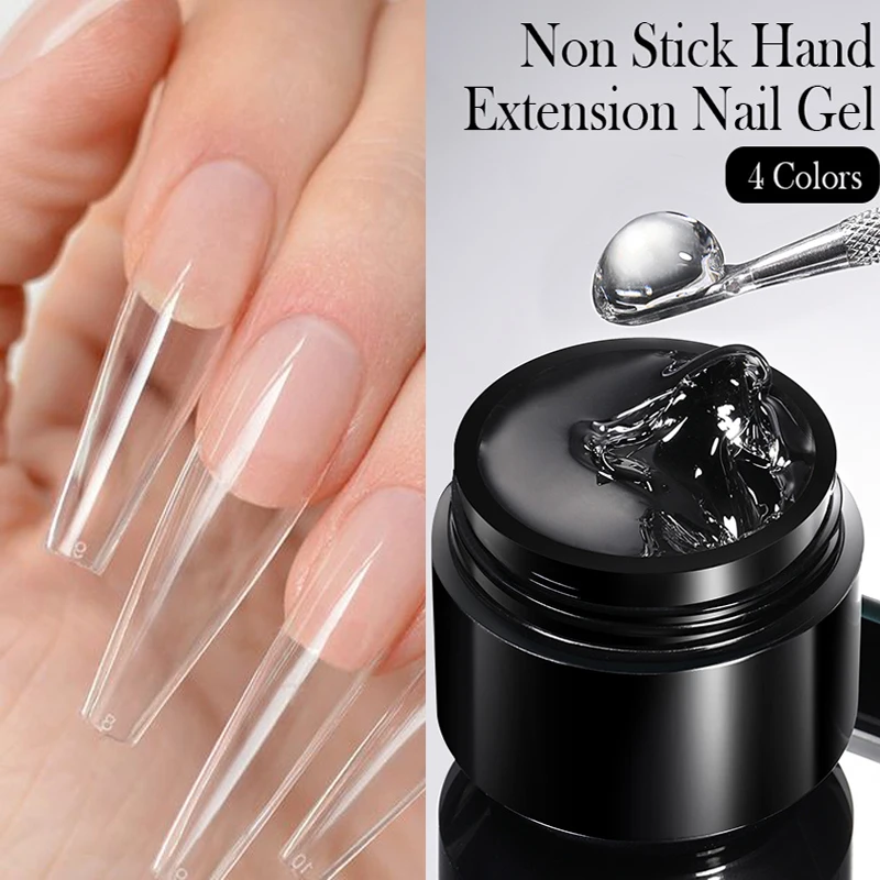 

BORN PRETTY 15ml Clear Non Stick Hand Extension Gel Nail Polish Easy Stick Solid Nail Modelling Stick Tips Nail Art Manicure