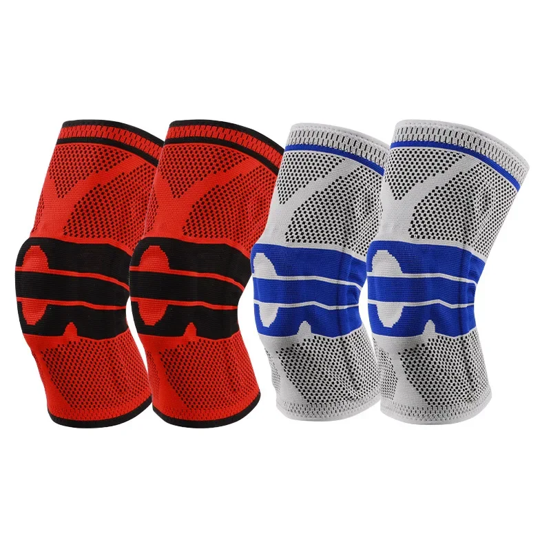 1PC Silicone Spring Full Knee Brace Strap Patella Medial Support Strong Meniscus Compression Protection Sport Pads RunningBasket