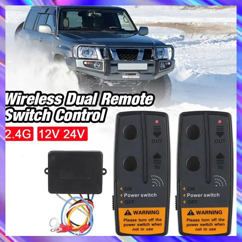 

A24U 10X 2.4G 12V 24V Electric Winch Switch Controller Universal Wireless Remote Control Recovery 72W