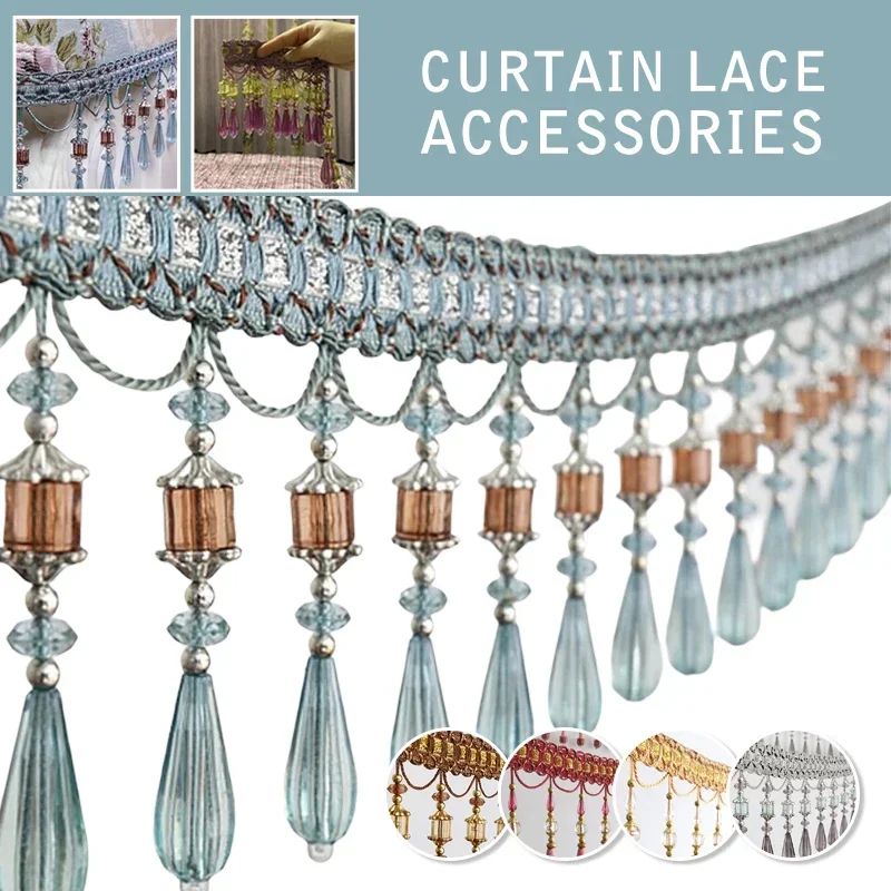 

13.5cm Curtain Accessories Tassel Fringe Trim Pineapple Bead Ribbon for Home Textile Drapery Sewing Decoration