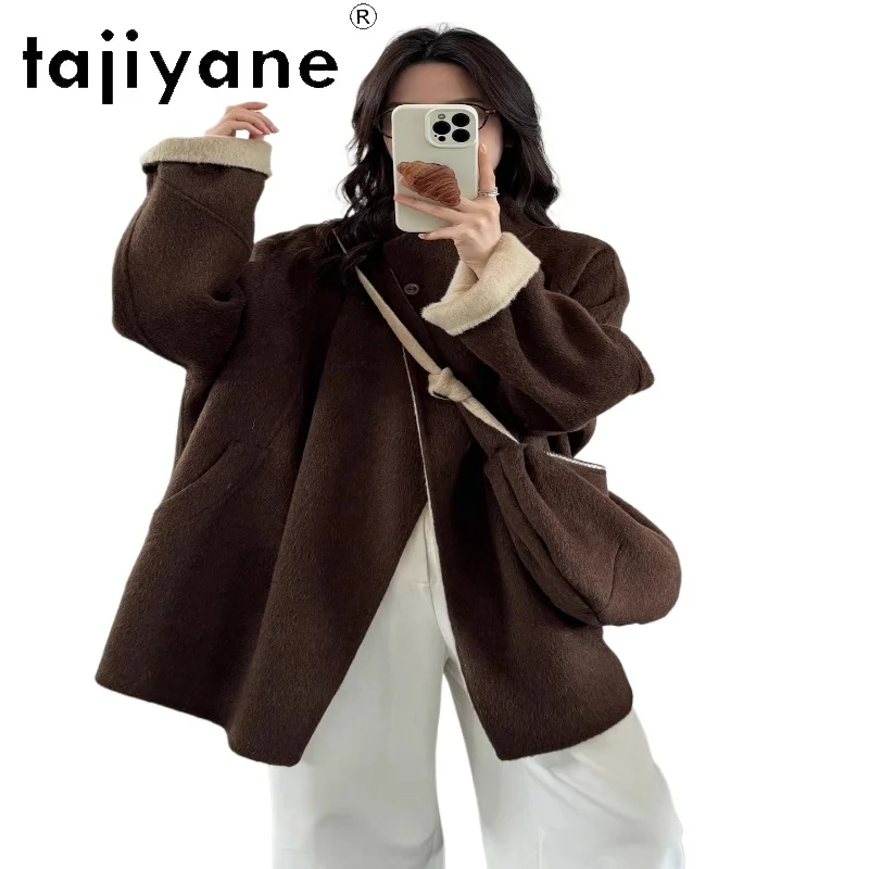 

TAJIYANE 10% Alpaca 90% Wool Coat Women High Quality Mid-Length Outerwears Warm Female Jackets Winter Clothes Woman 2025 アウターウェア