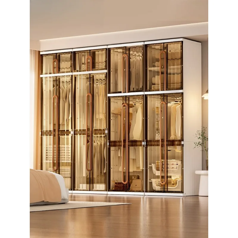 

Simple household bedroom hanging clothes locker plastic integrated storage locker against the wall