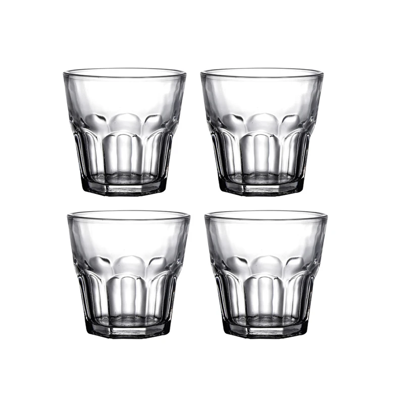 240ml 4pcs Set Bar Beer Glass Transparent Drinkware Octagonal Wine Cup Restaurant Specific Tea Cup Foreign Wine Whiskey Glasses