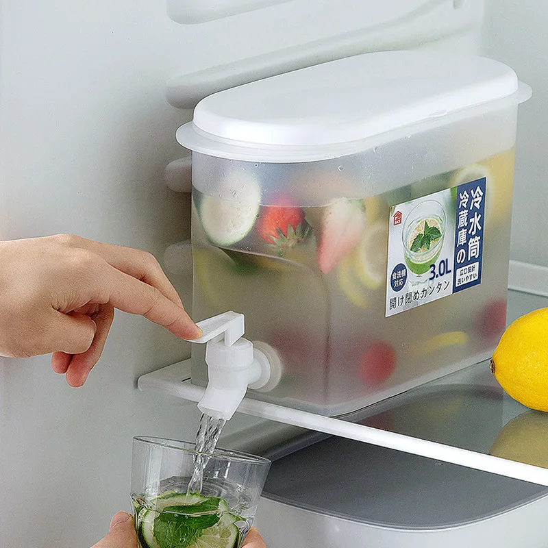 Jarra grande de almacenamiento de bebidas frías de 35L con grifo para refrigerador, dispensador de bebidas, zumo, agua, hielo