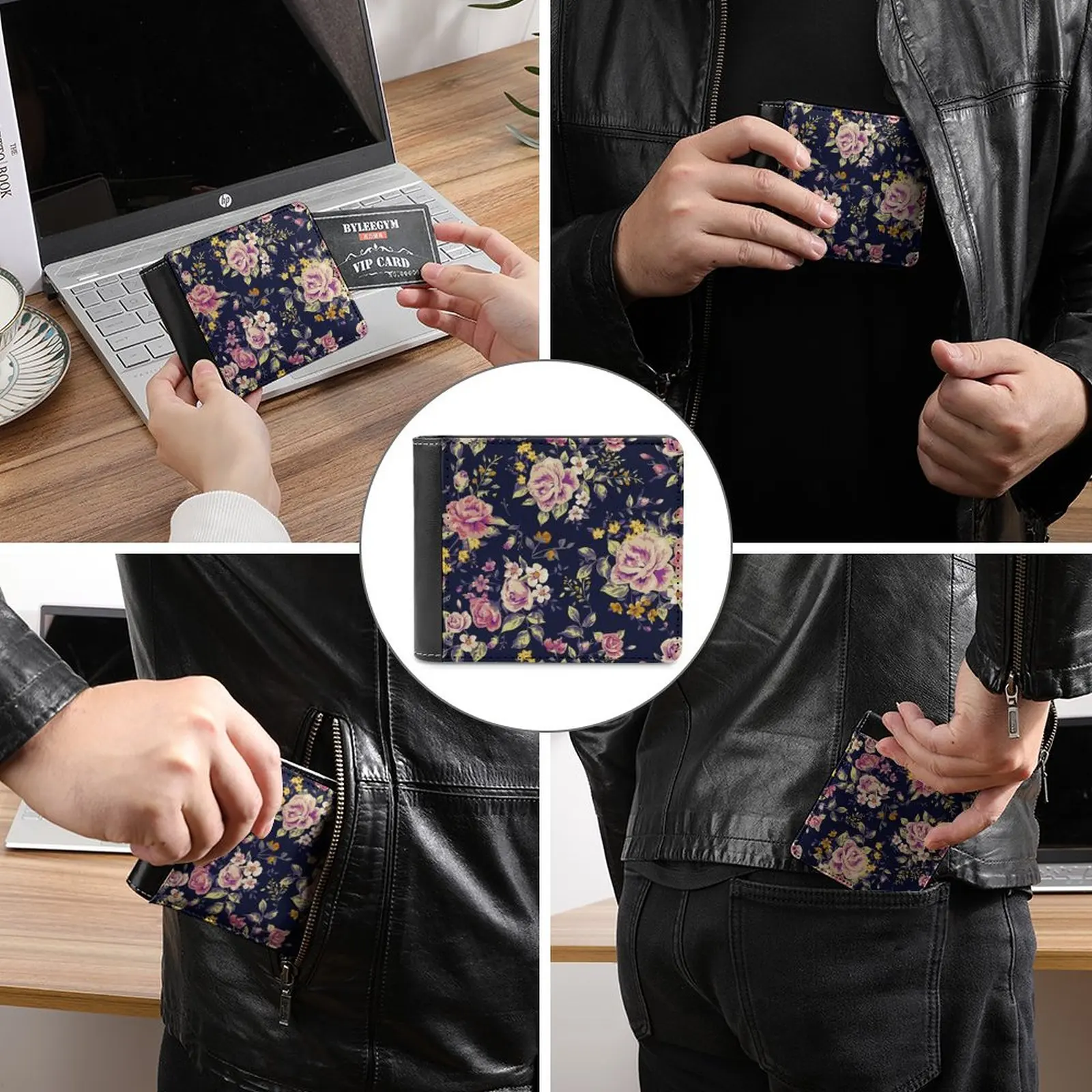 Floral Pattern 1 Soft Men Wallets New Purse Credit Card Holders For Male Purses Men Wallet Tropical Leave Leaf Green Nature
