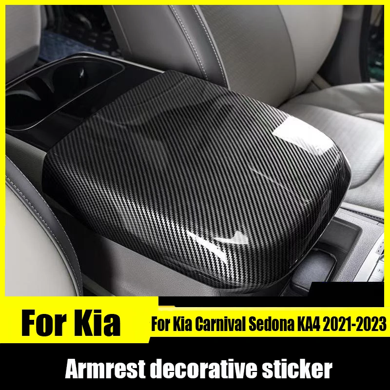 For Kia Carnival Sedona KA4 2021 2022 2023  Armrest box decorative sticker cover frame Automotive interior modification