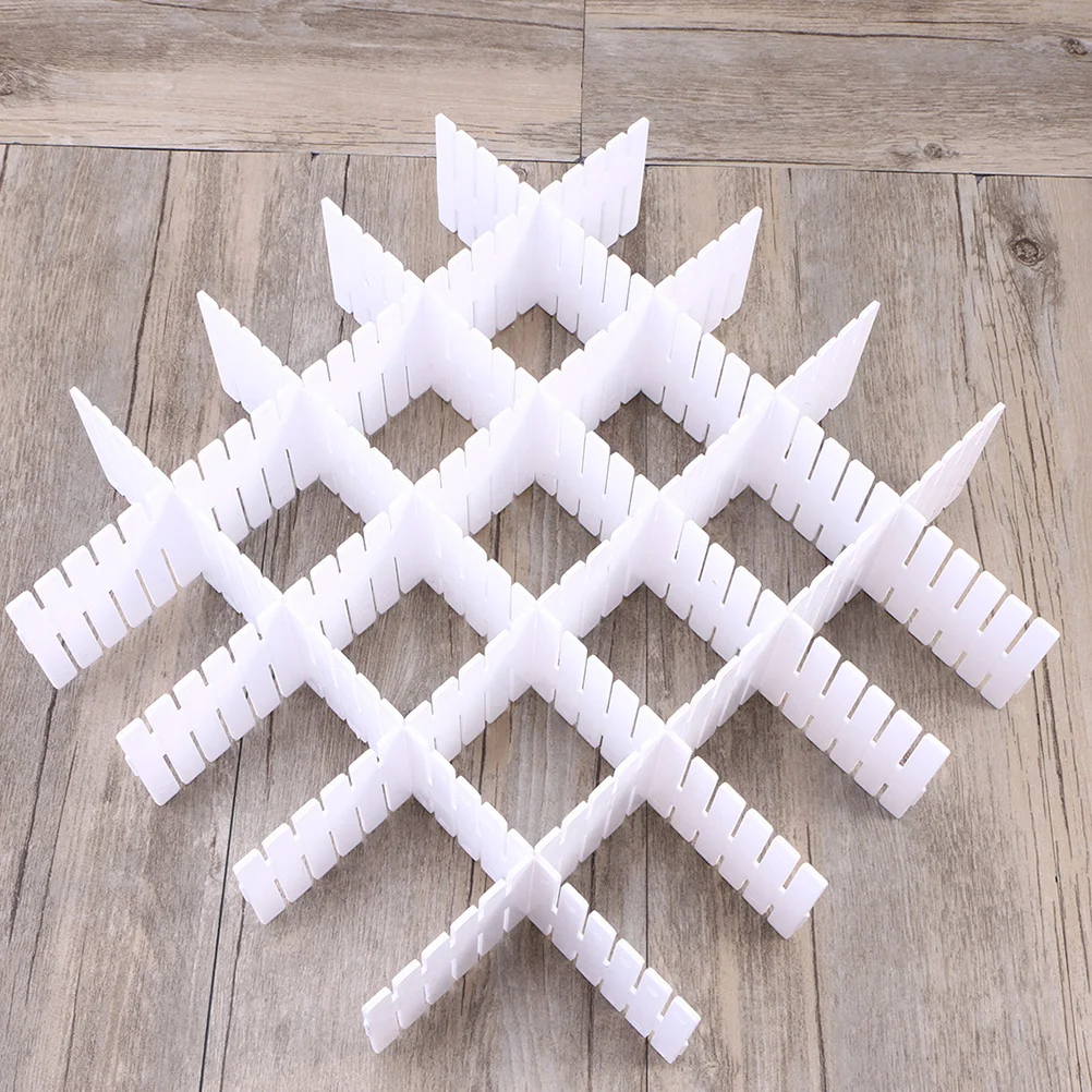 

12Pcs Drawer Dividers Plastic Adjustable Organizers for Closet Dresser Wardrobe Storage Socks Underwear Kitchen