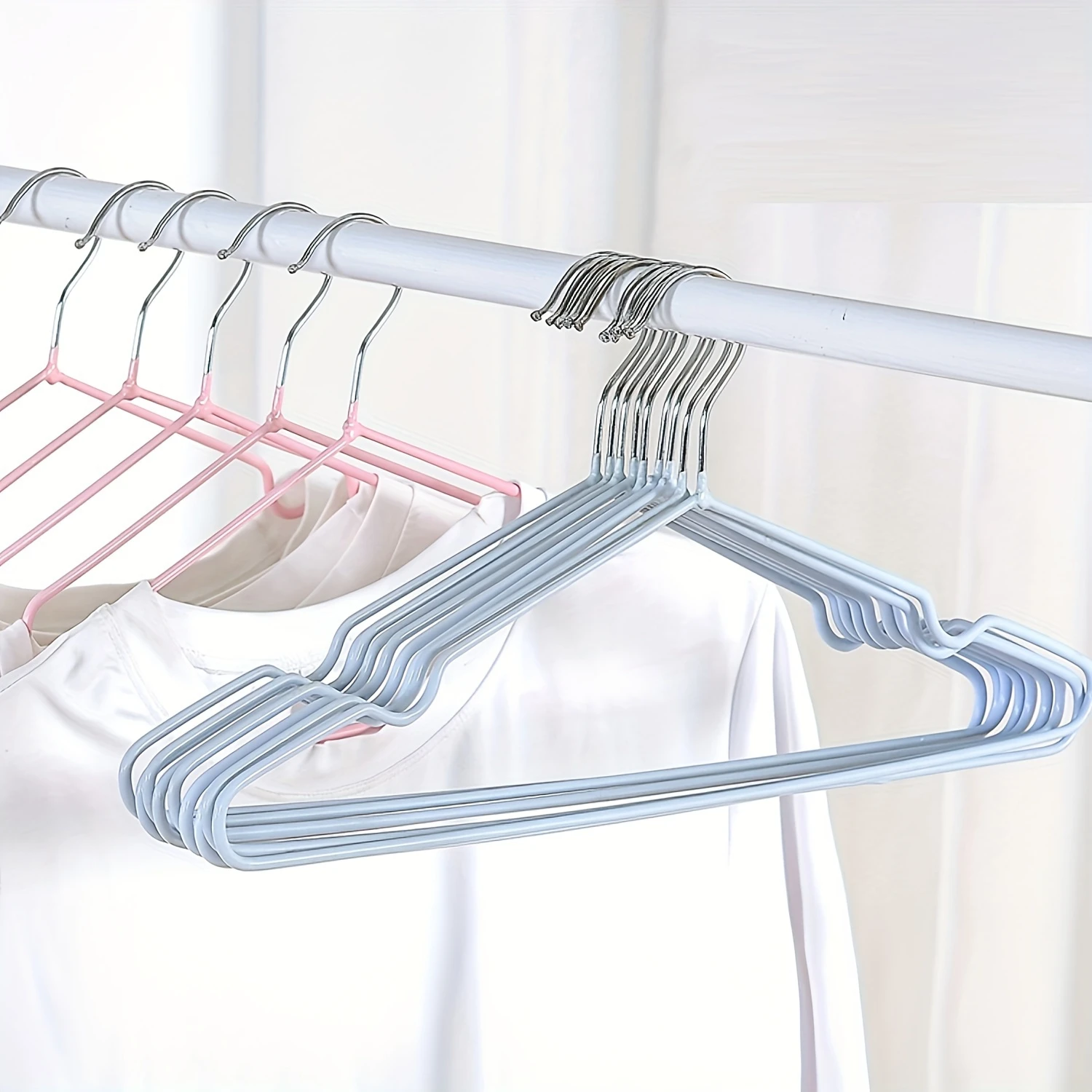 

30 Wire Hangers - White Metal Hangers in Bulk - 15.75 Inch Thin Standard Dry Room organizer Skirt hangers with clips Folding han