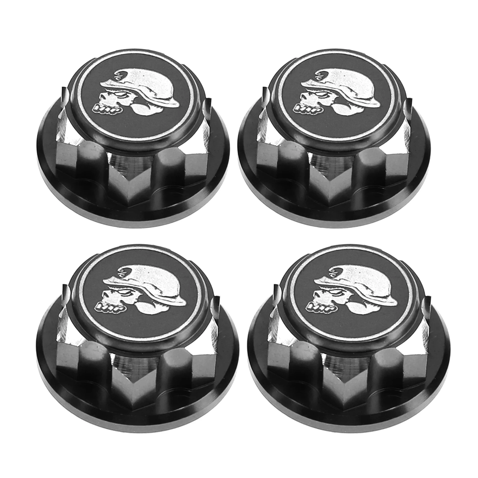 4pcs 17mm Hex Wheel Nuts Dustproof Anti-Skid Cover 1.25 Thread for Traxxas X-Maxx Summit E-Revo Sledge Buggy Truck