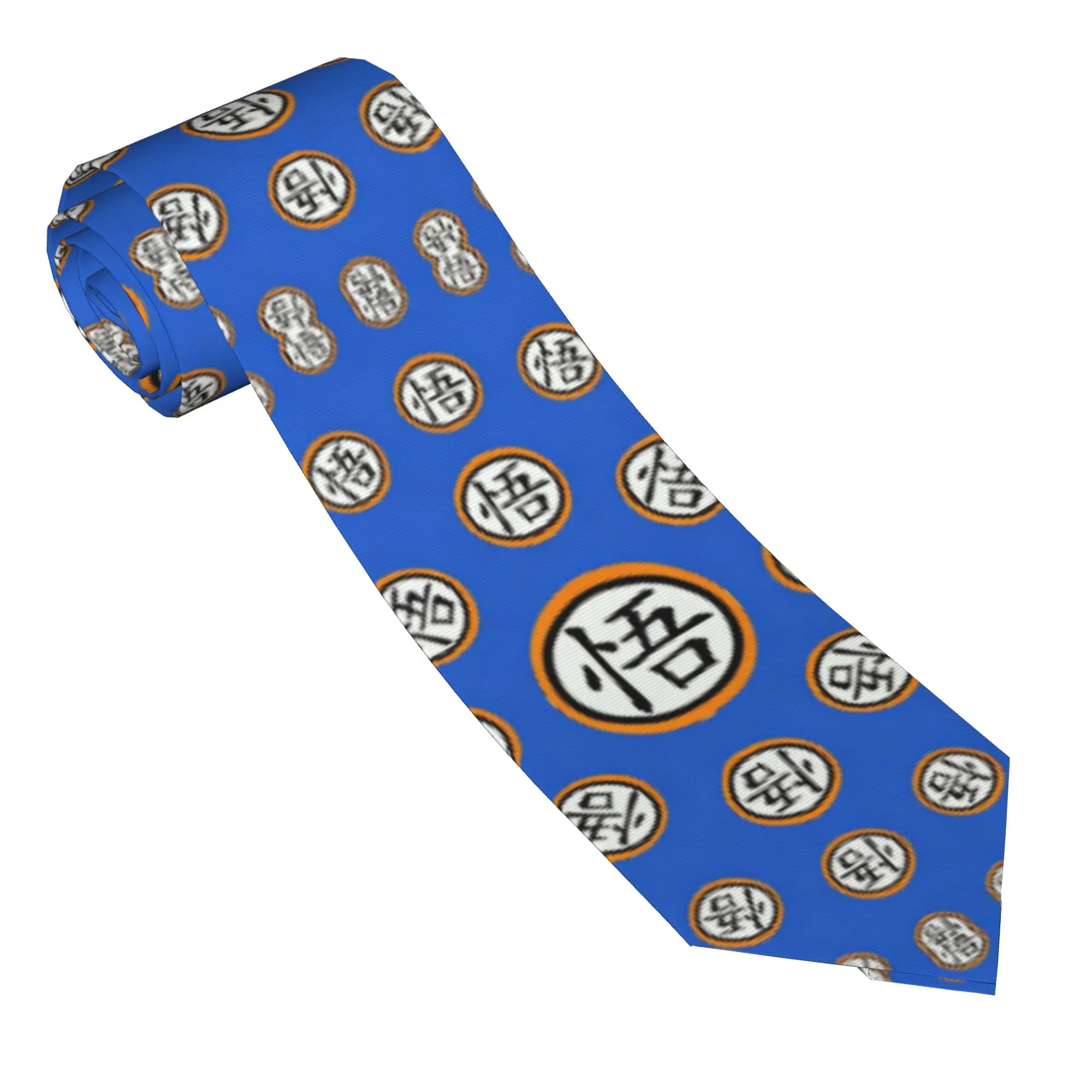 Dragon Goku Kanji Ball Neckties Unisex Silk Polyester 8 cm Narrow Neck Tie  for Mens Daily Wear Cravat Wedding Accessories Party