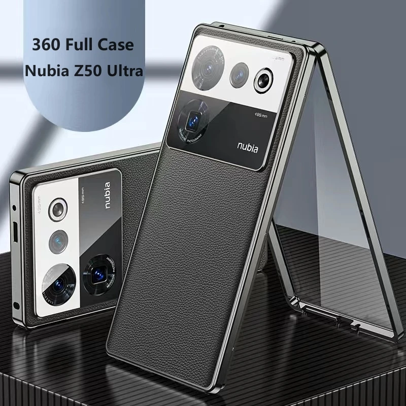 360 Full Case For ZTE Nubia Z50 Ultra Case Tempered Glass Leather Cover For Nubia Z50Ultra Shell Double Sided Protection Bumper