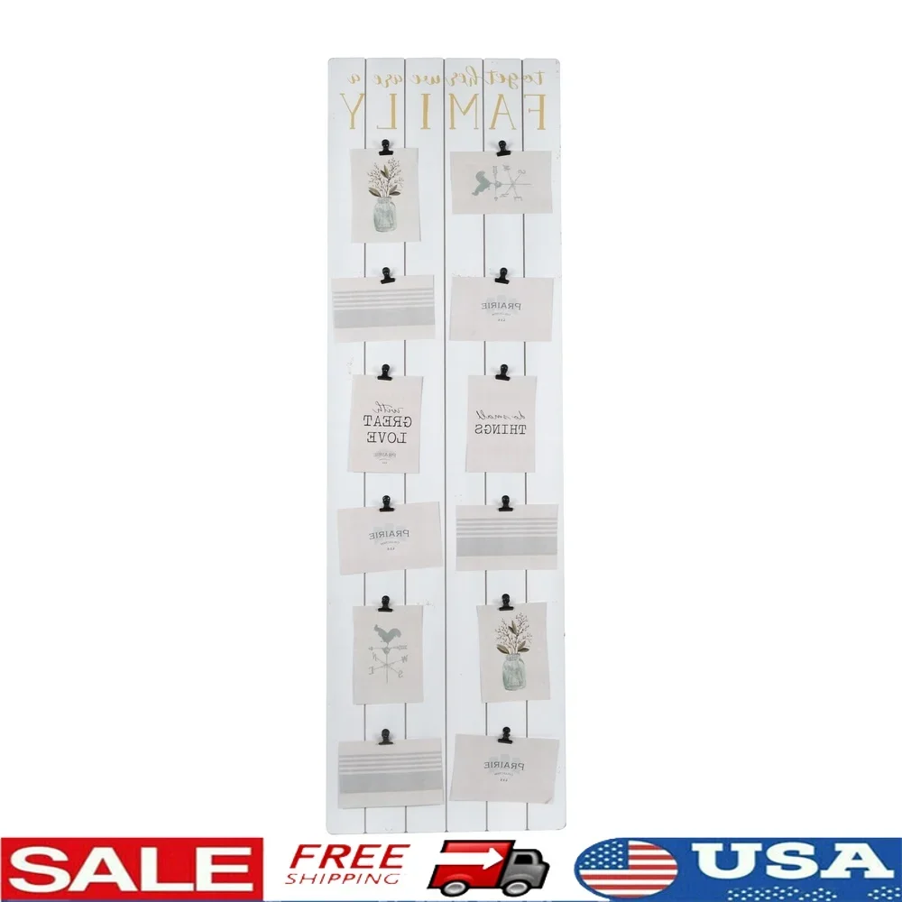 

Family Photo Collage Frame 12 Pictures 4x6 Magnetic Clips Easel Stand and Wall Mount Display