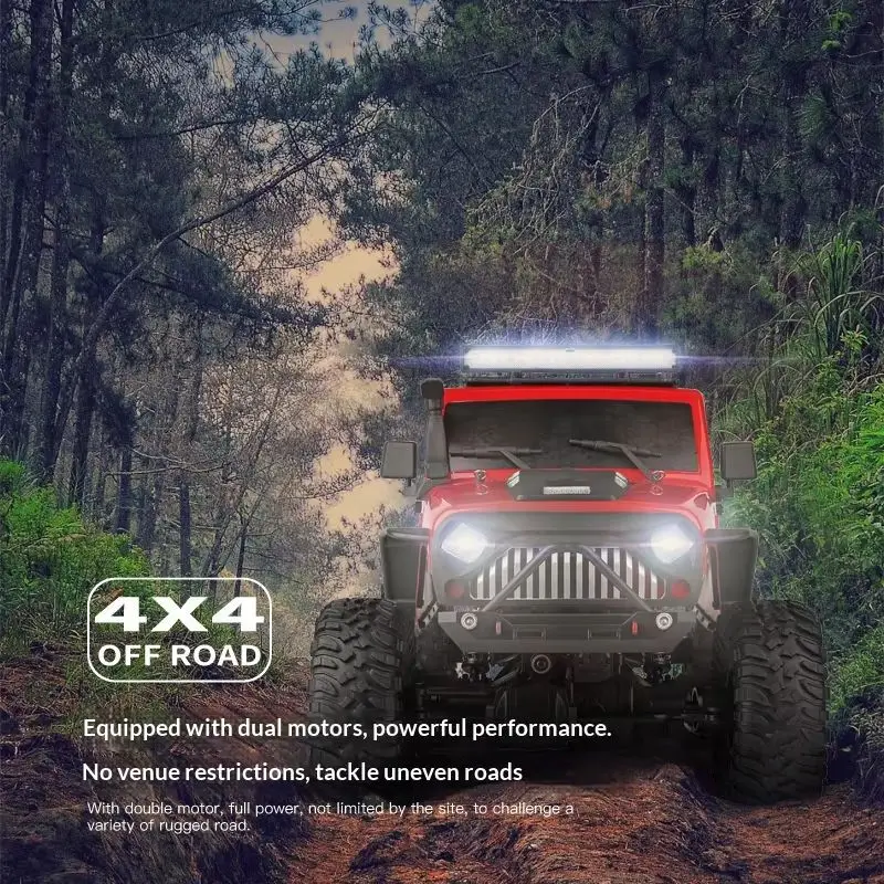 1:10 Electric 4WD Dual-Bridge RC Crawler — Suspended Dual Straight Axle Off-Road High Speed Challenge on Sand & Gravel Roads