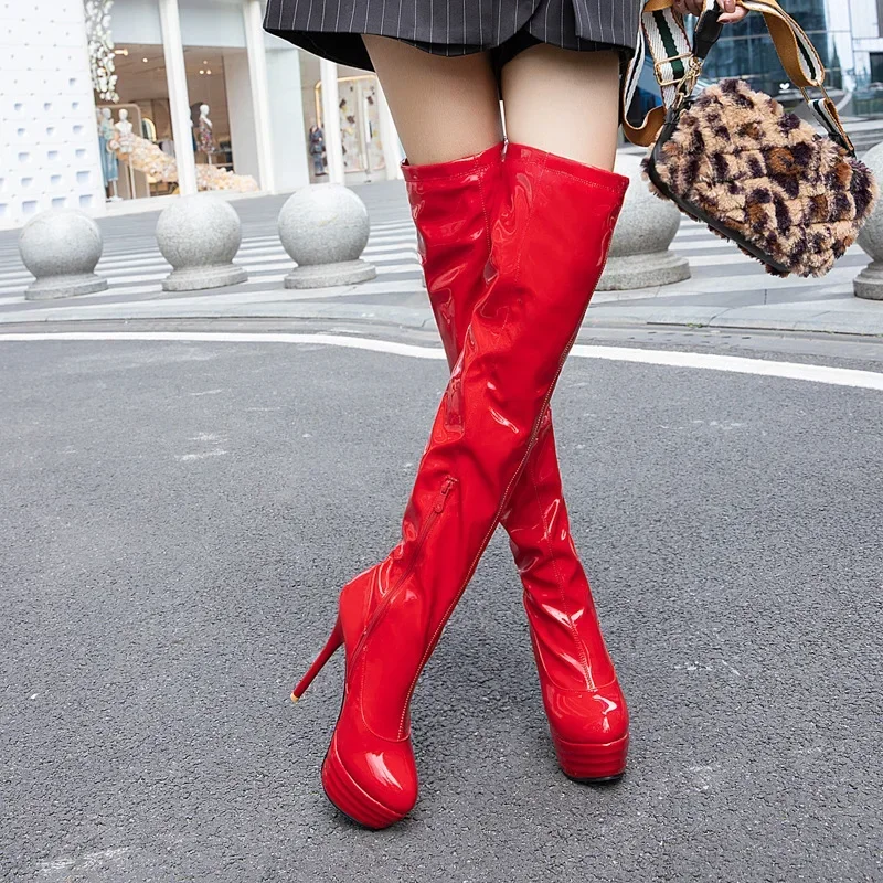 New 2021 Autumn Winter Over the Knee Boots Women Sexy Fashion Fetish Shoes Extreme High Heel Platform Thigh High Boots Women