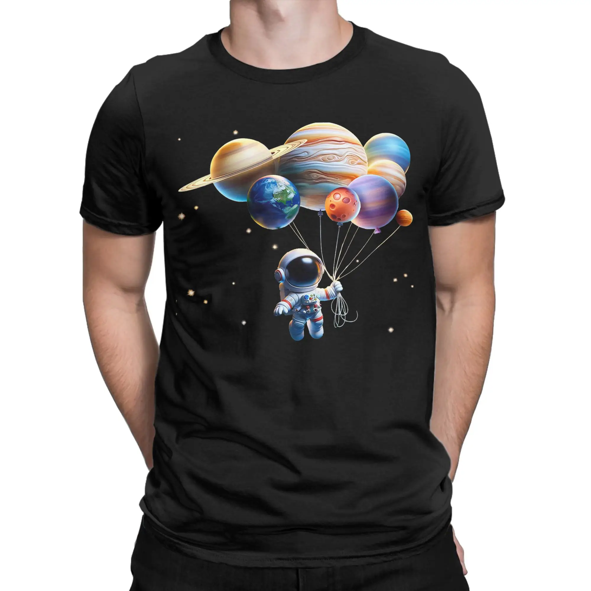Funny Astronaut Planets Astronomy Space Summer Streetwear T-Shirts 100% Cotton Trendy Tshirt For Short-Sleeve Casual Top Tees